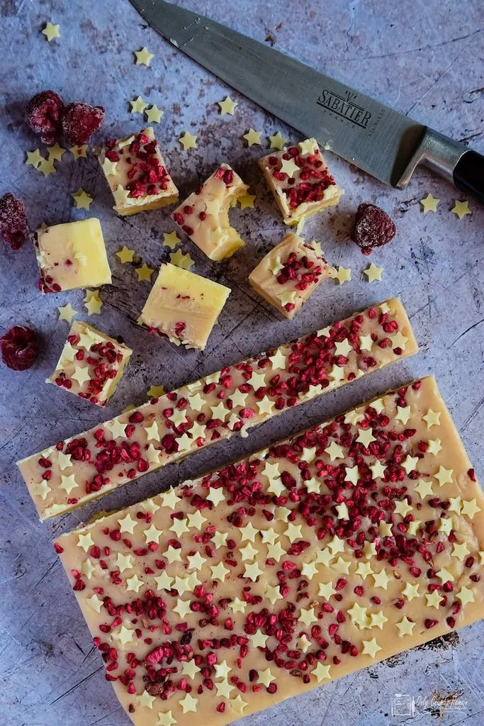 White Chocolate Raspberry Fudge