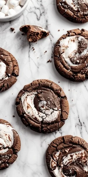Chocolate Marshmallow Swirl Cookies 3 Chocolate Marshmallow Swirl Cookies