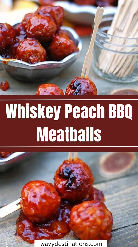 Whiskey Peach BBQ Meatballs Recipe 1 Whiskey Peach BBQ Meatballs
