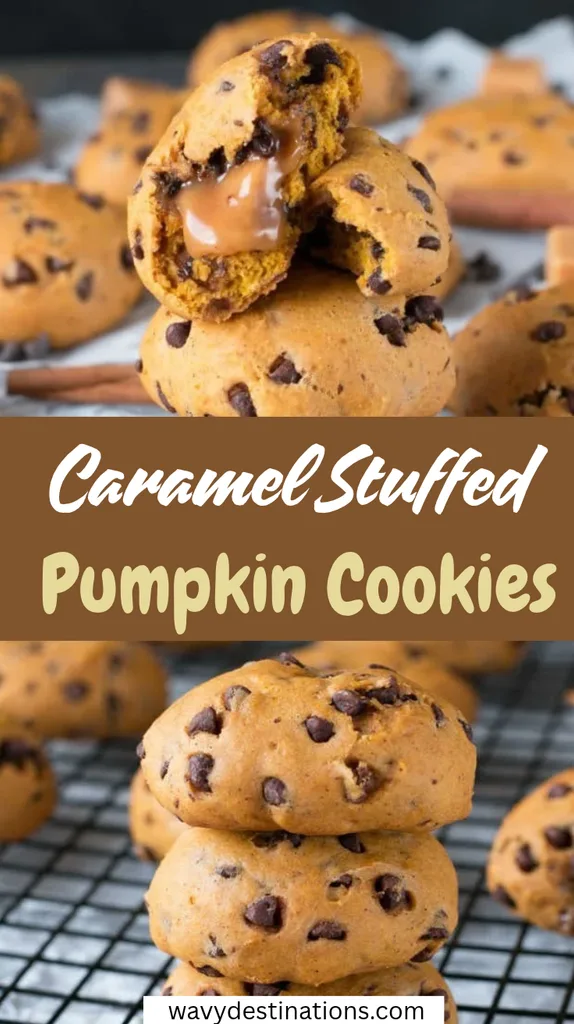 Caramel Stuffed Pumpkin Cookies Recipe 1 Caramel Stuffed Pumpkin Cookies