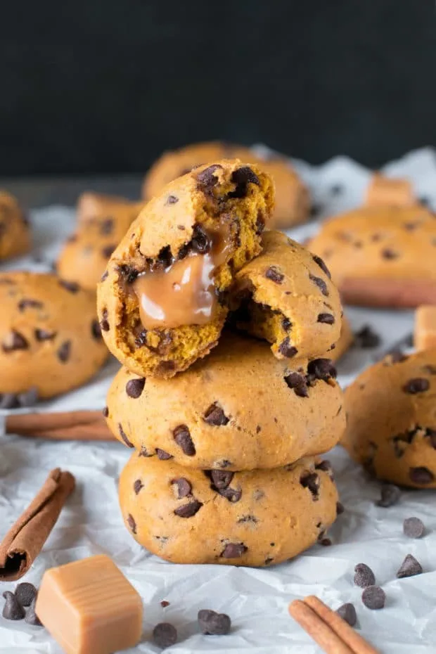 Caramel Stuffed Pumpkin Cookies Recipe 4 Caramel Stuffed Pumpkin Cookies Recipe