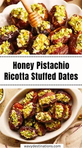 Honey Pistachio Ricotta Stuffed Dates