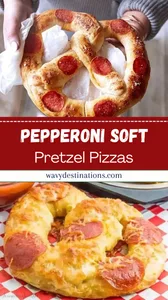 Pepperoni Soft Pretzel Pizzas