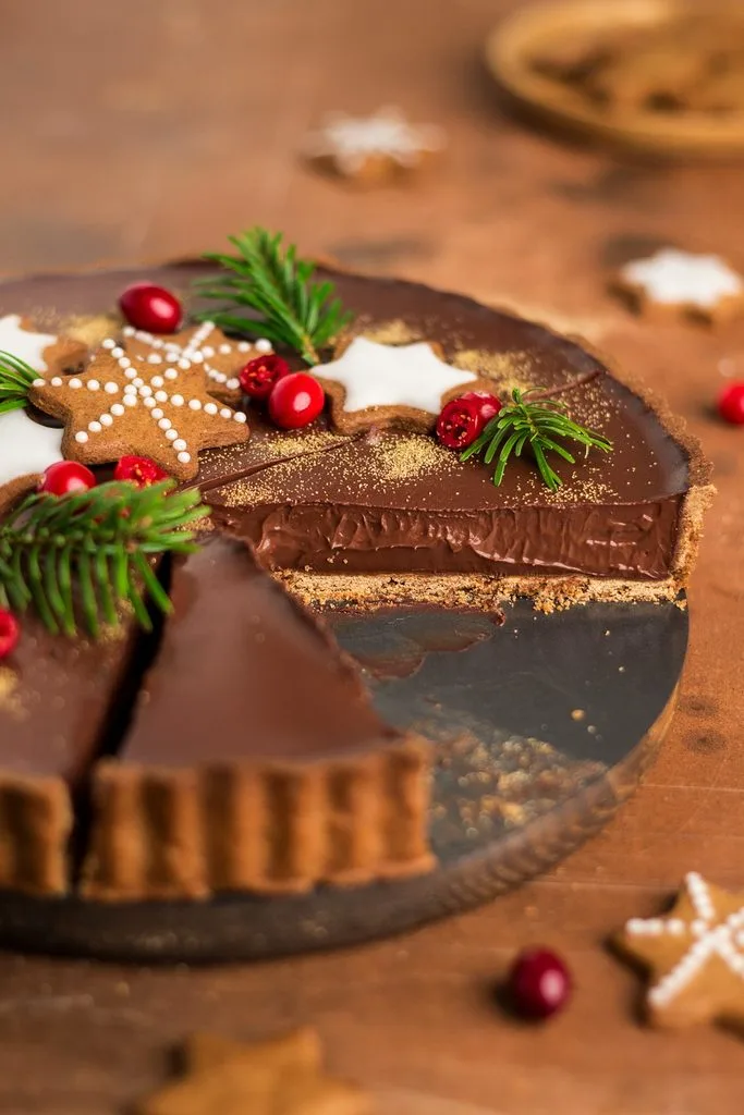 Gingerbread Amaretto Chocolate Tart