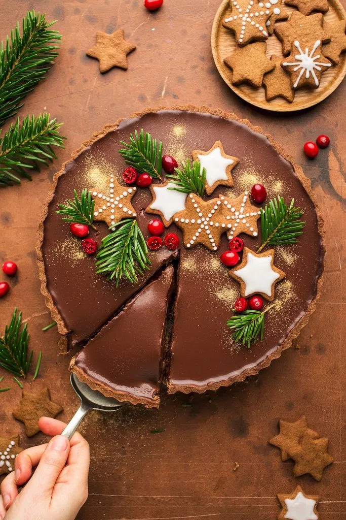 Gingerbread Amaretto Chocolate Tart