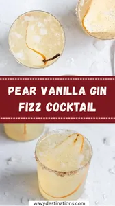Pear Vanilla Gin Fizz Cocktail
