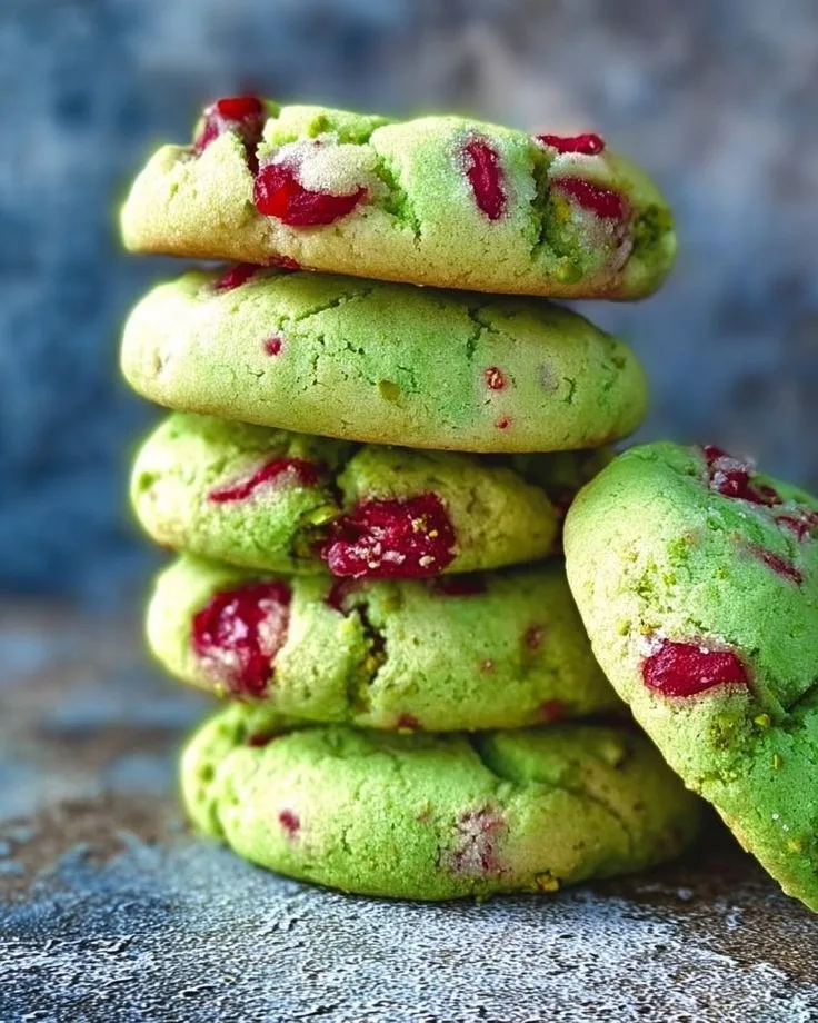 Cherry Pistachio Crinkle Cookies Recipe 4 Cherry Pistachio Crinkle Cookies