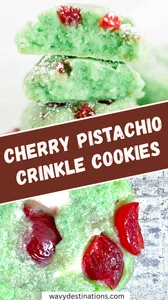 Cherry Pistachio Crinkle Cookies