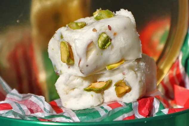 Italian Amaretto Pistachio Fudge