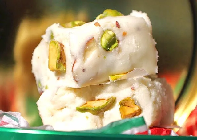 Italian Amaretto Pistachio Fudge