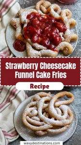 Strawberry Cheesecake Funnel Cake Fries