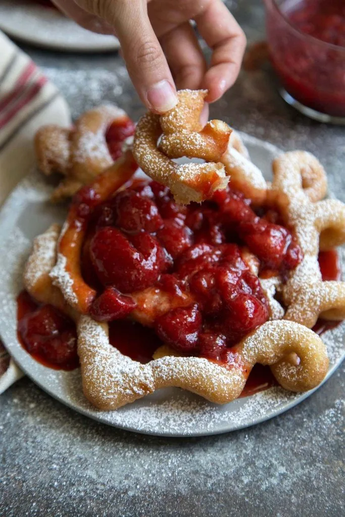 Strawberry Cheesecake Funnel Cake Fries Recipe 4 Strawberry Cheesecake Funnel Cake Fries