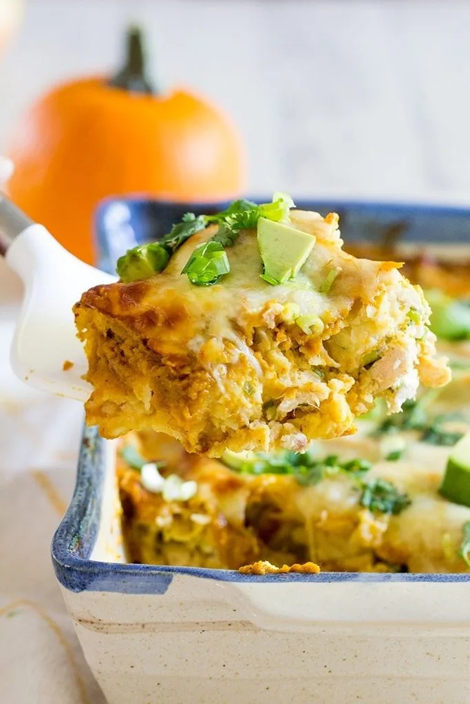 Pumpkin Chicken Enchiladas