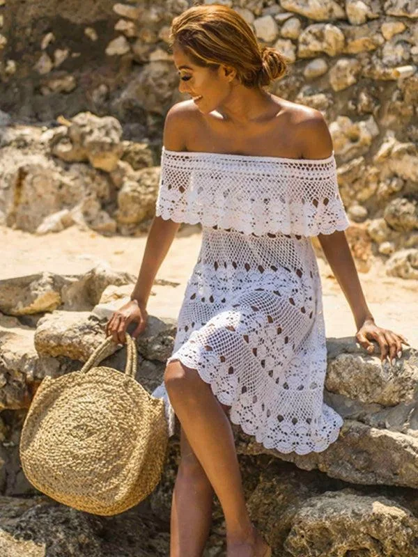 Crochet Off-Shoulder Beach Dress