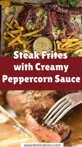 Steak Frites with Creamy Peppercorn Sauce Recipe