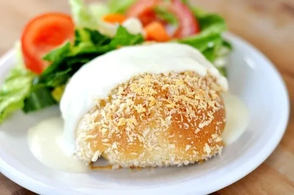 Chicken Pillows with Creamy Parmesan Sauce Recipe 3 Chicken Pillows with Creamy Parmesan Sauce Recipe