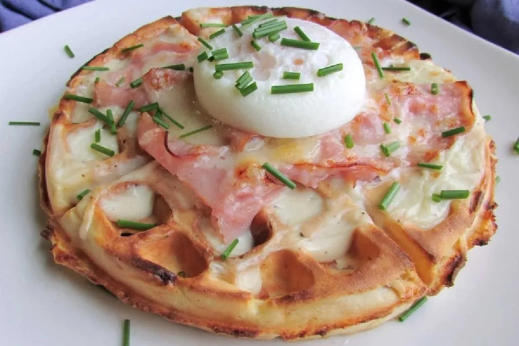 Cheddar Croque Madame Waffles Recipe 3 Cheddar Croque Madame Waffles
