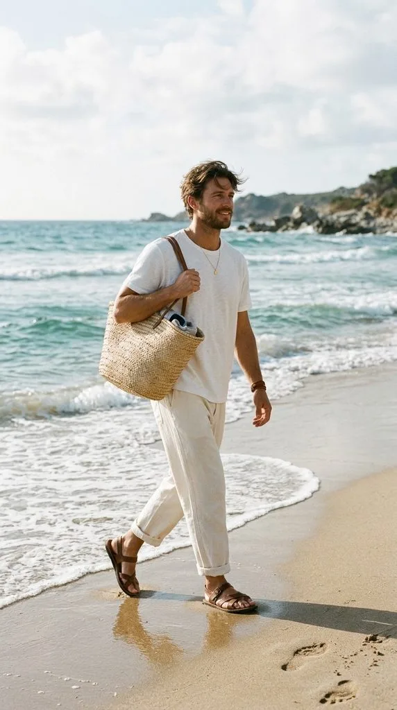 Linen Pants With a Relaxed T-Shirt