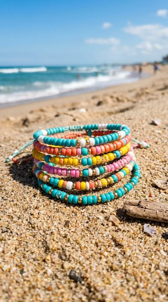 12 Beach Jewelry Ideas to Elevate Your Coastal Style 3 Colorful Beaded Bracelets