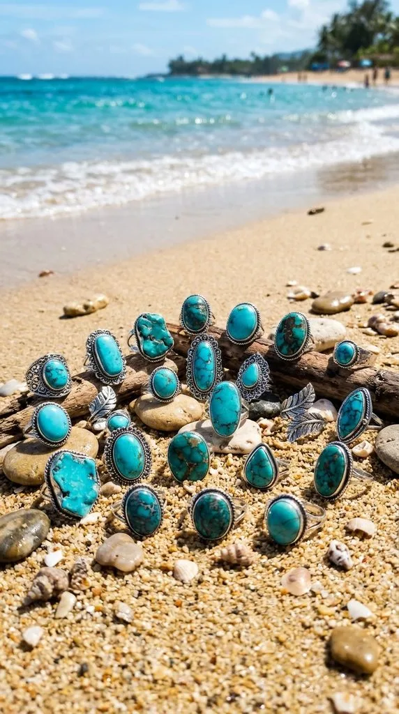 12 Beach Jewelry Ideas to Elevate Your Coastal Style 5 Turquoise Statement Rings