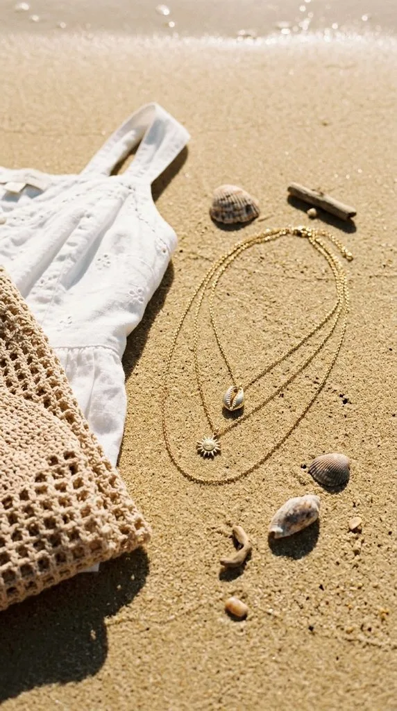12 Beach Jewelry Ideas to Elevate Your Coastal Style 7 Layered Gold Necklaces