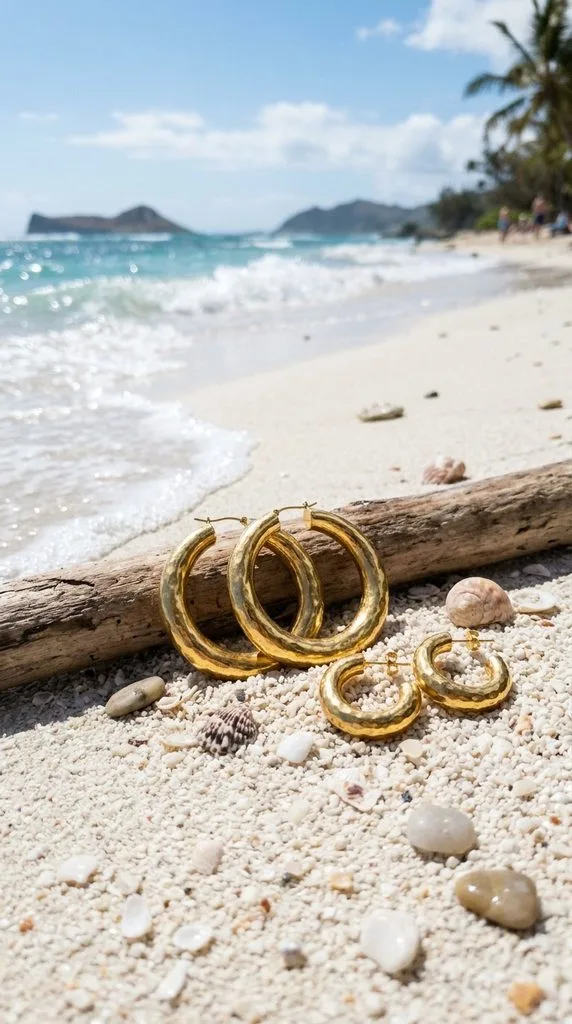 12 Beach Jewelry Ideas to Elevate Your Coastal Style 12 Gold Hoop Earrings for Beach Days